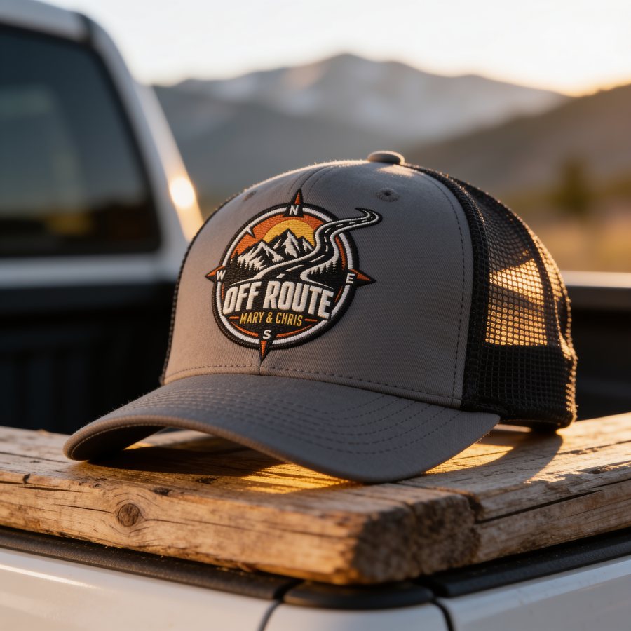 Charcoal Off Route trucker cap